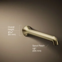Wall-mount bath spout with Straight design, 12