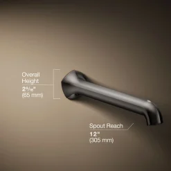 Wall-mount bath spout with Straight design, 12