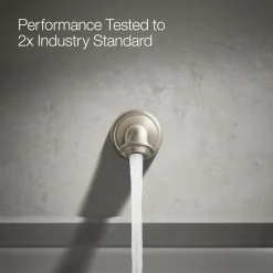 Wall-mount bath spout with turned design