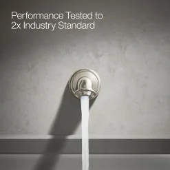 Wall-mount bath spout with turned design