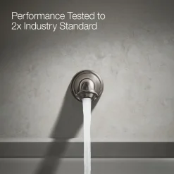 Wall-mount bath spout with turned design