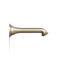 Wall-mount bath spout with turned design