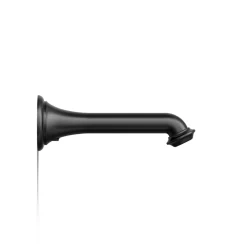 Wall-mount bath spout with turned design