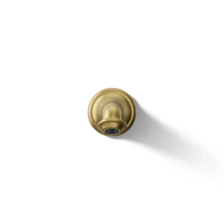 Wall-mount bath spout with turned design