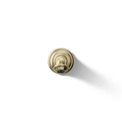 Wall-mount bath spout with turned design