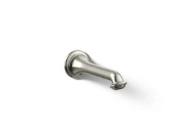 Wall-mount bath spout with turned design