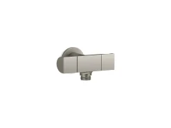 Wall-mount handshower holder with supply elbow and volume control