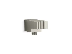 Wall-mount handshower holder with supply elbow and check valve