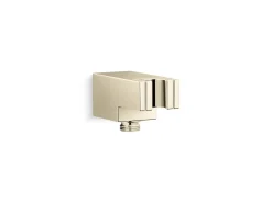 Wall-mount handshower holder with supply elbow and check valve