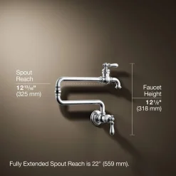 Wall-mount pot filler