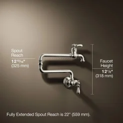Wall-mount pot filler