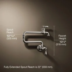 Wall-mount pot filler
