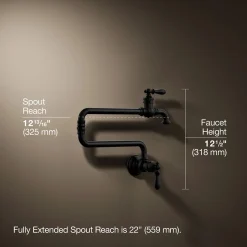 Wall-mount pot filler