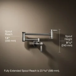 Wall-mount pot filler