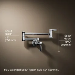 Wall-mount pot filler