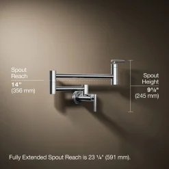 Wall-mount pot filler