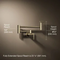 Wall-mount pot filler