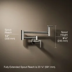 Wall-mount pot filler