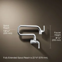 Wall-mount pot filler