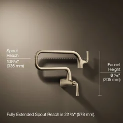 Wall-mount pot filler