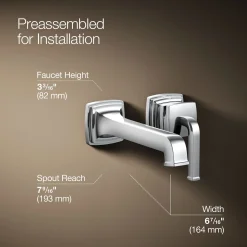Wall-mount single-handle bathroom sink faucet, 1.2 gpm