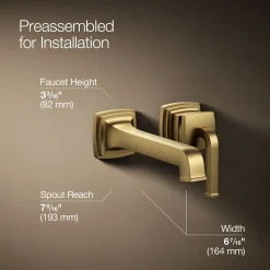 Wall-mount single-handle bathroom sink faucet, 1.2 gpm