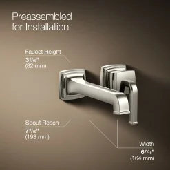 Wall-mount single-handle bathroom sink faucet, 1.2 gpm
