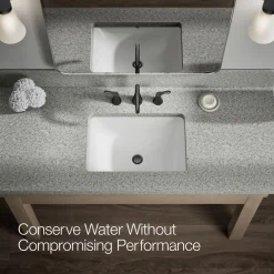 Widespread bathroom sink faucet, 0.5 gpm
