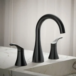 Widespread bathroom sink faucet, 0.5 gpm