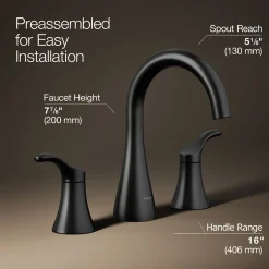 Widespread bathroom sink faucet, 0.5 gpm