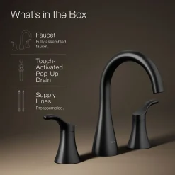 Widespread bathroom sink faucet, 1.2 gpm