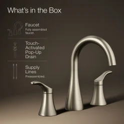 Widespread bathroom sink faucet, 1.2 gpm