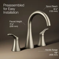 Widespread bathroom sink faucet, 1.2 gpm