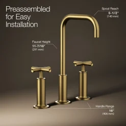 Widespread bathroom sink faucet with Cross handles, 1.2 gpm