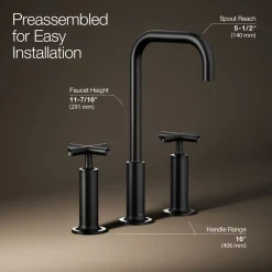 Widespread bathroom sink faucet with Cross handles, 1.2 gpm