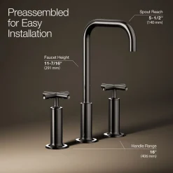 Widespread bathroom sink faucet with Cross handles, 1.2 gpm