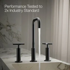 Widespread bathroom sink faucet with Cross handles, 1.2 gpm