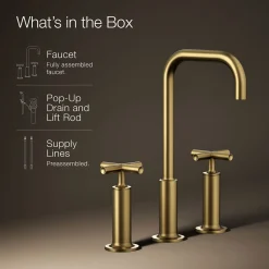 Widespread bathroom sink faucet with Cross handles, 1.2 gpm