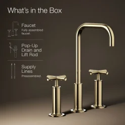 Widespread bathroom sink faucet with Cross handles, 1.2 gpm
