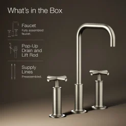 Widespread bathroom sink faucet with Cross handles, 1.2 gpm