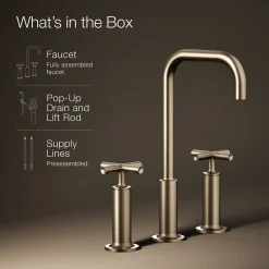 Widespread bathroom sink faucet with Cross handles, 1.2 gpm
