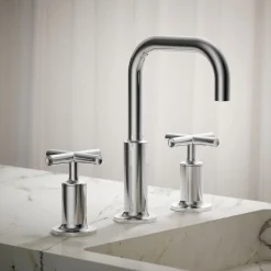 Widespread bathroom sink faucet with Cross handles, 1.2 gpm