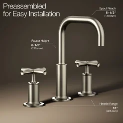 Widespread bathroom sink faucet with Cross handles, 1.2 gpm