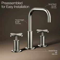 Widespread bathroom sink faucet with Cross handles, 1.2 gpm