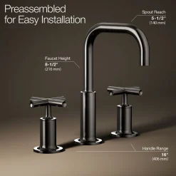 Widespread bathroom sink faucet with Cross handles, 1.2 gpm