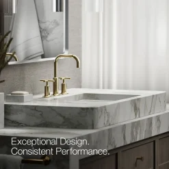 Widespread bathroom sink faucet with Cross handles, 1.2 gpm