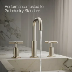 Widespread bathroom sink faucet with Cross handles, 1.2 gpm