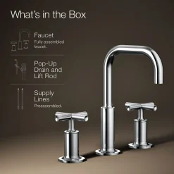 Widespread bathroom sink faucet with Cross handles, 1.2 gpm