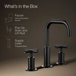 Widespread bathroom sink faucet with Cross handles, 1.2 gpm