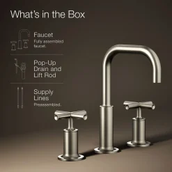 Widespread bathroom sink faucet with Cross handles, 1.2 gpm